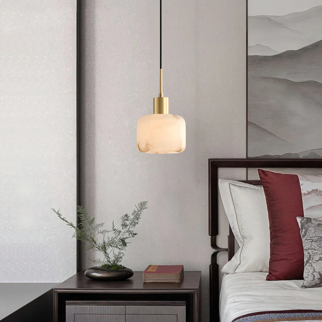 Velia Eichel Alabaster Minimalistische Pendelleuchte