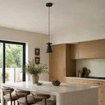 Cargar imagen en el visor de la Galería, Black walnut pendant light in a bedroom setting