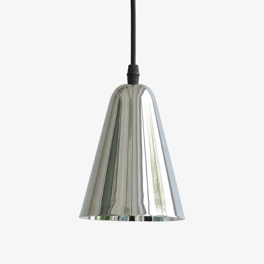 Straight pendant light shade in polished chrome
