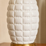 Load image into Gallery viewer, Close-up of sculpted white ceramic lamp base