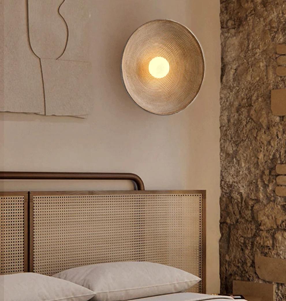 Retro Wabi Sabi Style Round Wall Light For Bedroom M44