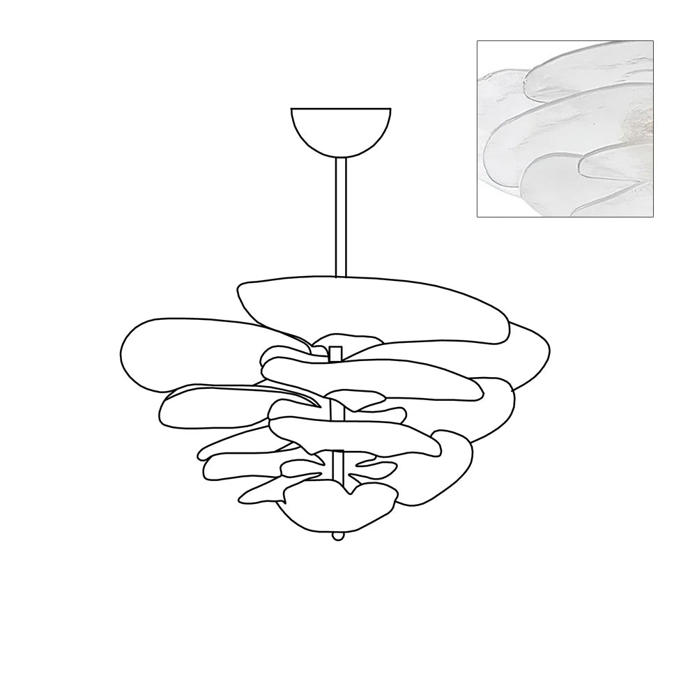 Lotus Leaf Layered Glass Chandelier
