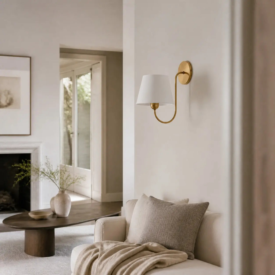 Natural Copper wall sconce in a refined living room