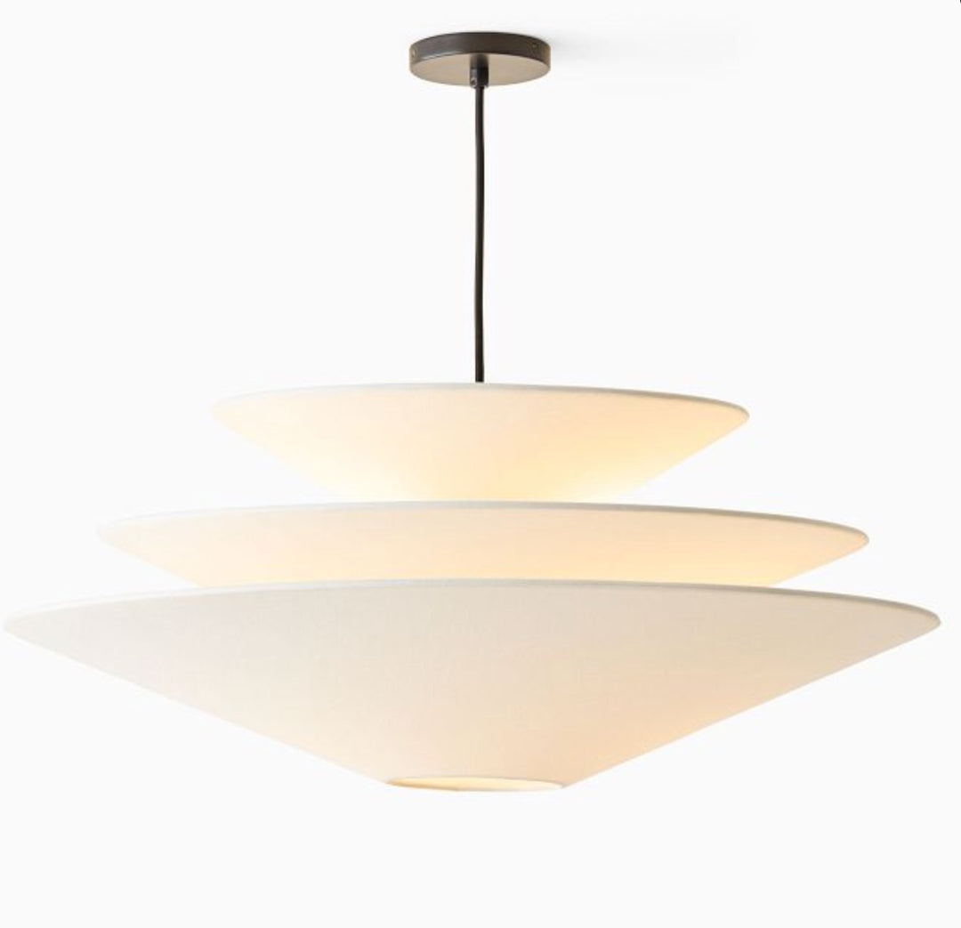 Solivara 3 Tier Linen Pendant Light – Modern White Linen Pendant