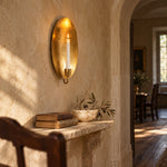 Bild in Gallery-Viewer laden, Gold Leaf Metal Wall Candle Holder – Round &amp; Oval Sconce Designs