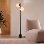 Load image into Gallery viewer, Brina Multi-Light Glass Floor Lamp - Brass and Milk Glass Lighting
