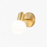 Load image into Gallery viewer, Gold brass single-light wall sconce with glass shade