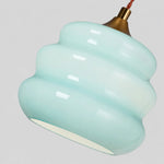Load image into Gallery viewer, Close view of ribbed blue glass shade