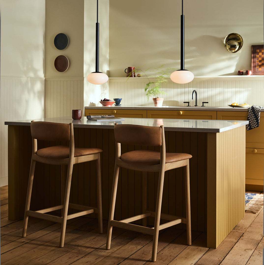 Rolvona Oval Glass Pendant Light - Modern White Glass Shade for Dining