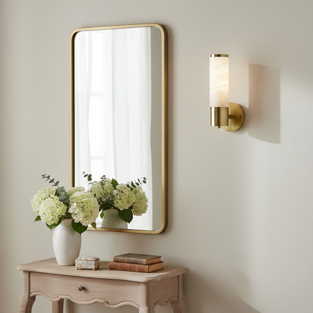 Lampe Murale Moderne Nexorae en Albâtre Sculpturale Design Vertical pour Salon Chambre Couloir