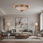 Load image into Gallery viewer, Lustrielle Vintage Artistic Crystal Glass Flush Mount Ceiling Light for Modern Interiors
