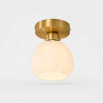 Load image into Gallery viewer, All-copper milk glass flower ceiling light