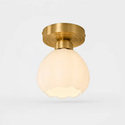 All-copper milk glass flower ceiling light