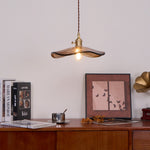 Charger l'image dans la visionneuse de galerie, Amber Floral Glass Brass Swag Pendant