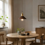Bild in Gallery-Viewer laden, Black walnut pendant light above a round dining table