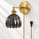 Charger l'image dans la visionneuse de galerie, Smoke Gray tulip glass plug-in wall sconce