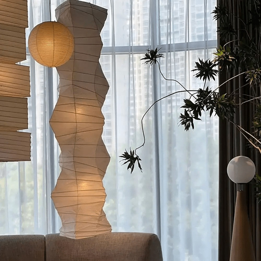 Textured Washi Paper Swag Pendant Light