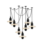 Bild in Gallery-Viewer laden, Black Metal Alabaster Chain-Hung Chandelier
