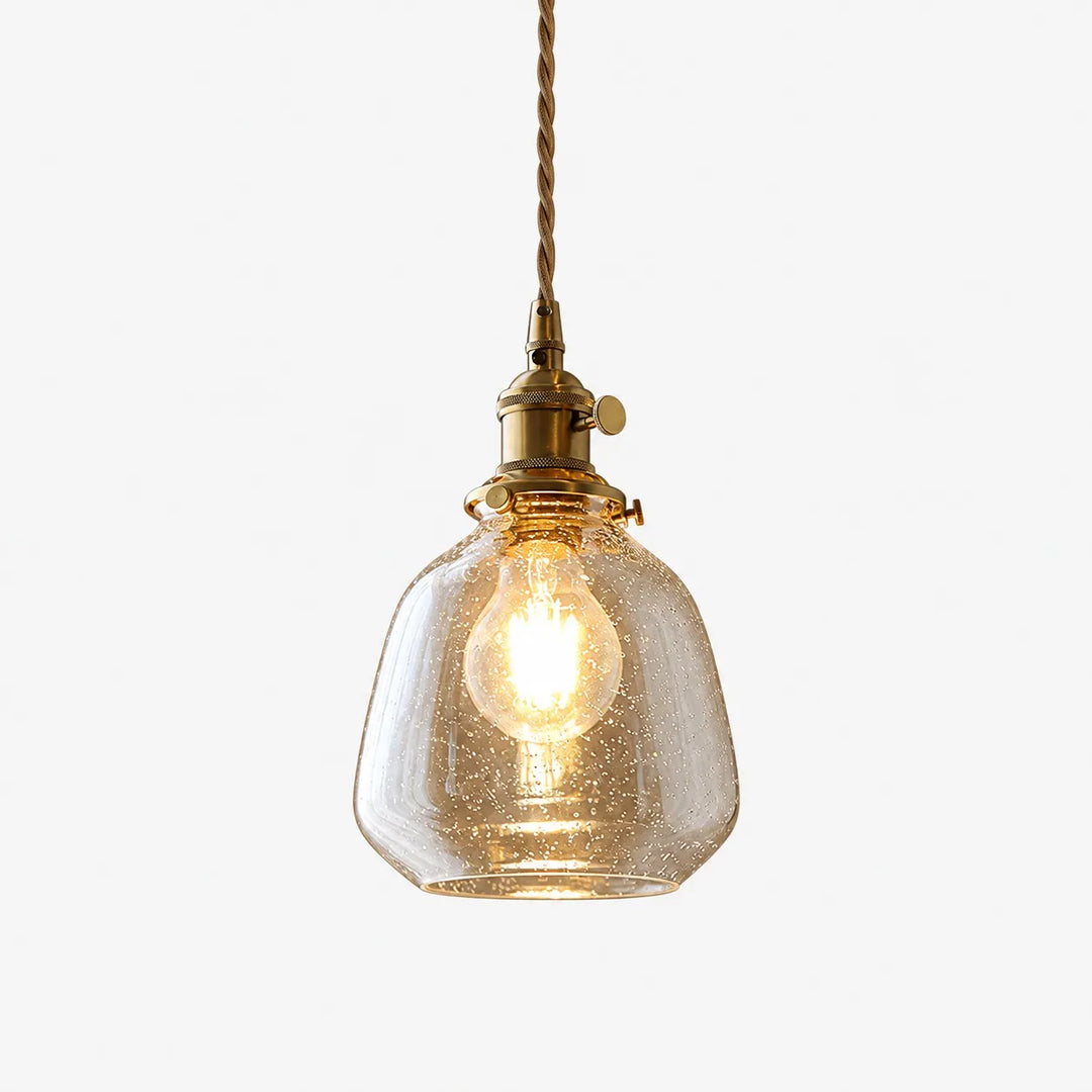 Bubble Glass Brass Pendant Light