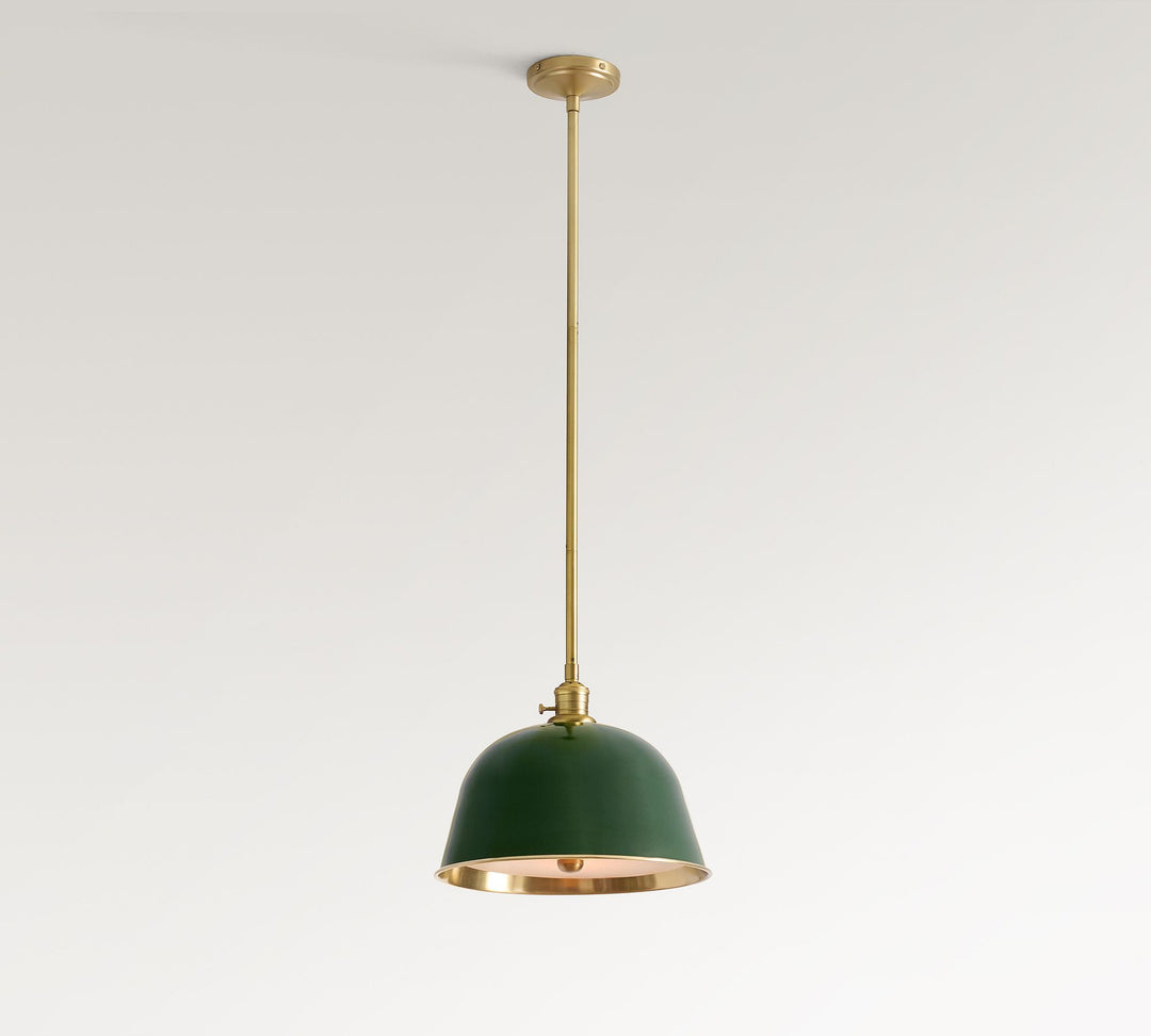 Lámpara colgante de campana de metal Forvara: elegante lámpara colgante individual para isla