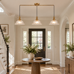 Bild in Gallery-Viewer laden, Vintage Fluted Glass Pendant with one to three lights and coloured glass - New2609-1024432 interior scene
