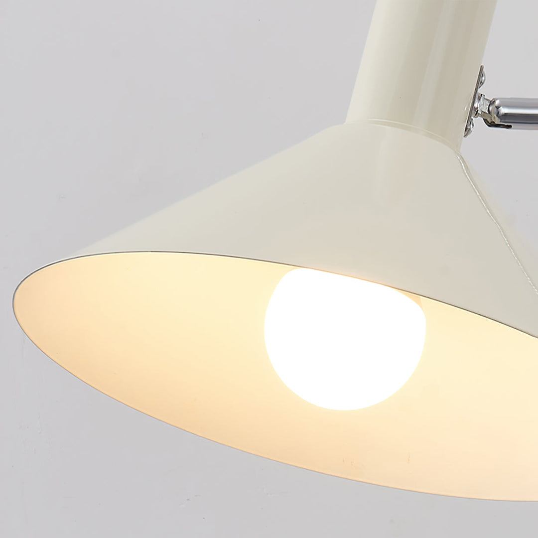 Aplique de pared de metal blanco con brazo ajustable