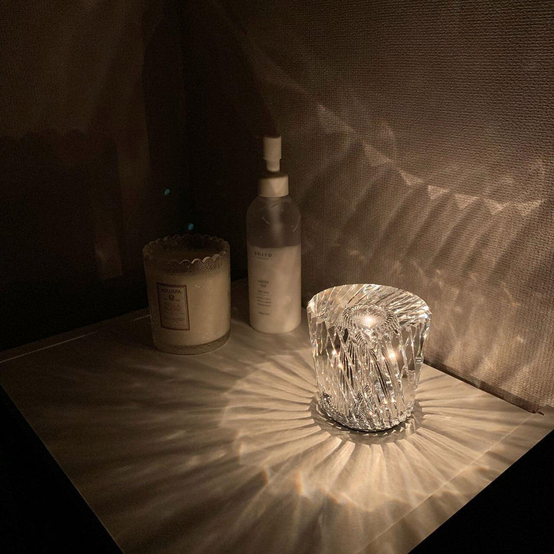 Lampe de table en cristal diamant (batterie intégrée)