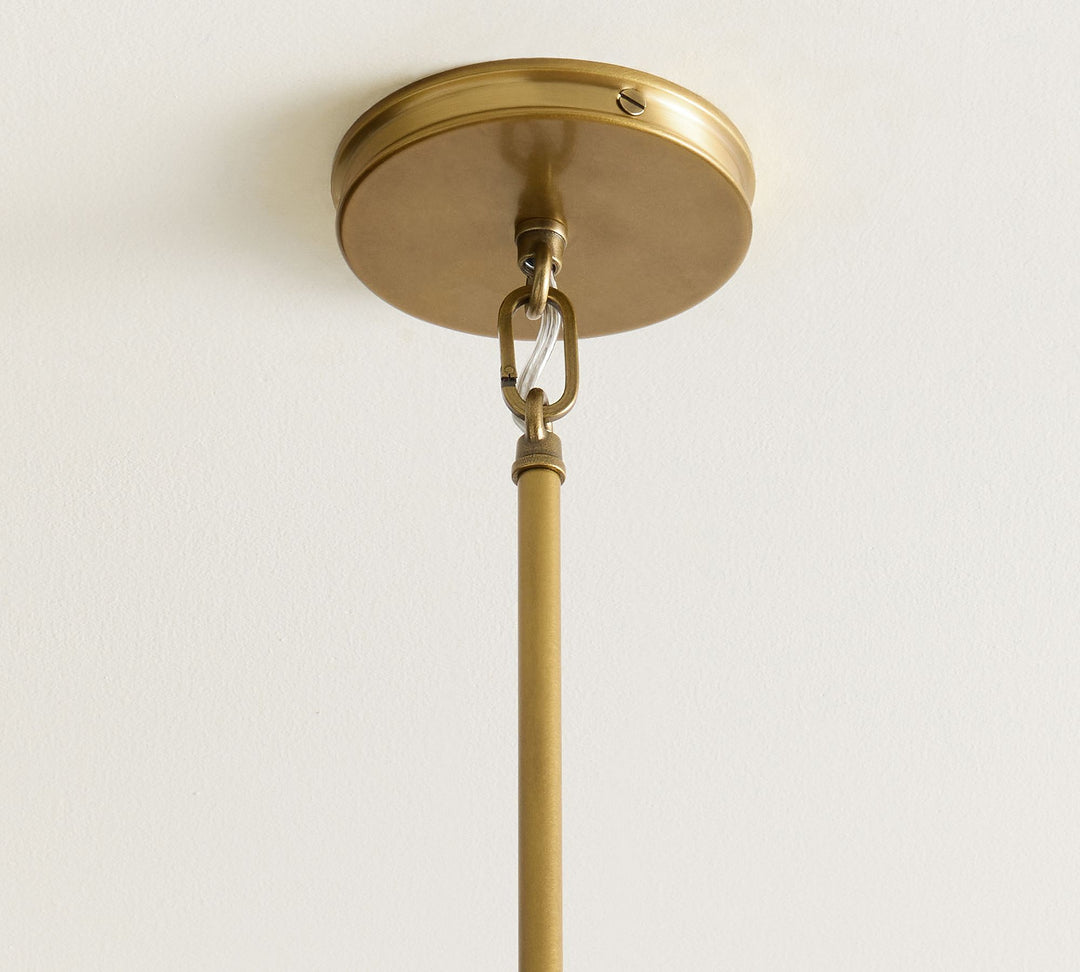 Lámpara colgante Driscoll de vidrio en forma de tambor: lámpara colgante contemporánea de latón