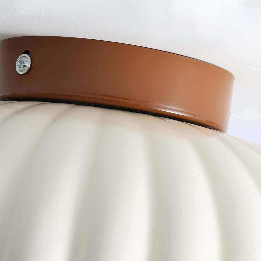 Plafonnier élégant de style Alien Cream en métal beige et verre