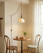 Bild in Gallery-Viewer laden, Wood Finial Ceramic Plug-In Swag Pendant