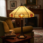 Load image into Gallery viewer, TF Nevada Geometric Stained Glass Table Light – Table Lamp for Living Rooms and Bedrooms