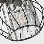 Charger l'image dans la visionneuse de galerie, Geometric Cage Semi-Flush Mount Crystal Ceiling Light for Hallway and Entryway