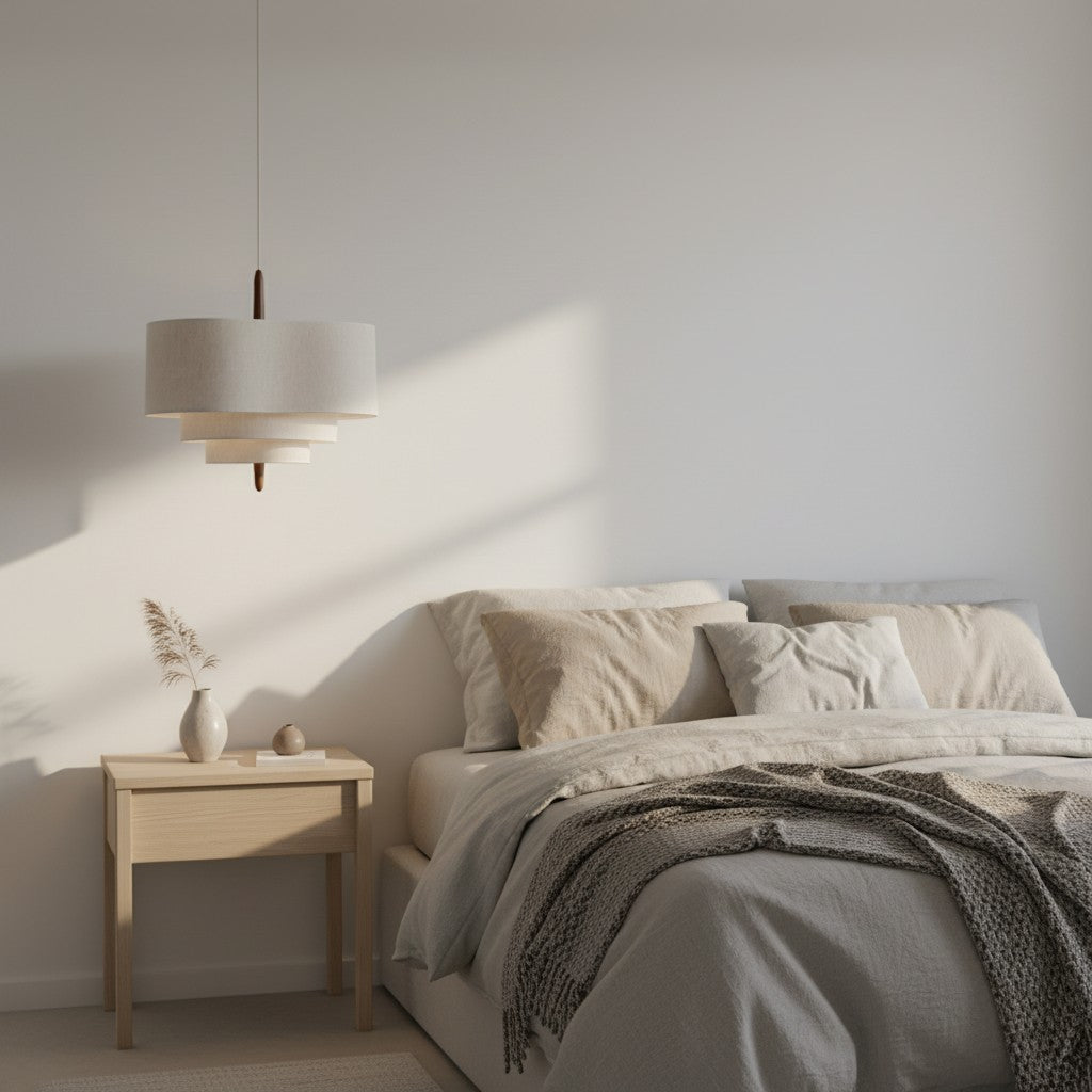 Softlume Wave Linen Shade Pendant Lamp - Modern Light for Dining Room