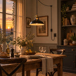 Charger l'image dans la visionneuse de galerie, Black pendant in a rustic dining room