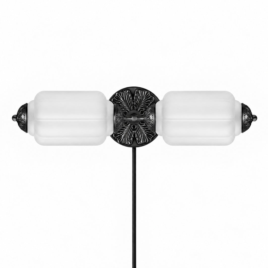 Eloise fluted milk-glass plug-in wall sconce