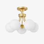 Load image into Gallery viewer, 5-head gold ceiling light with glass globes