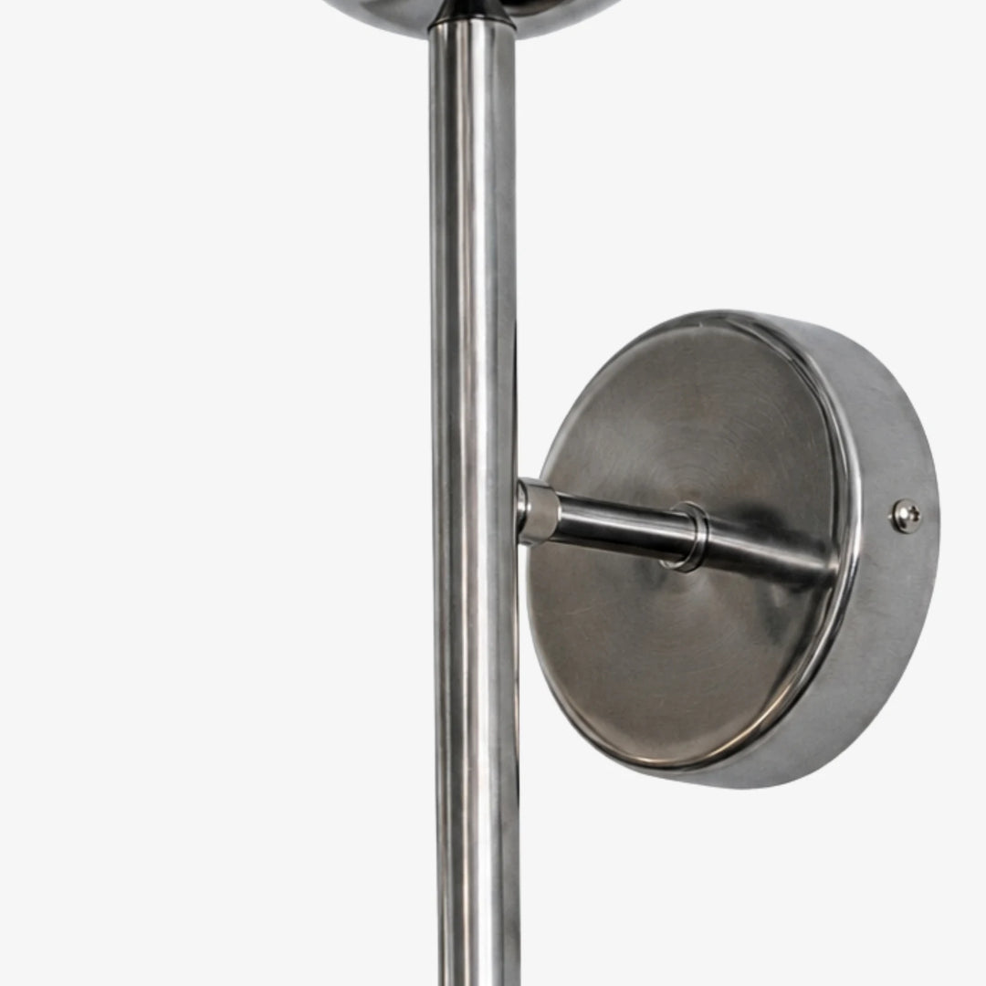 Chrome wall plate and arm detail