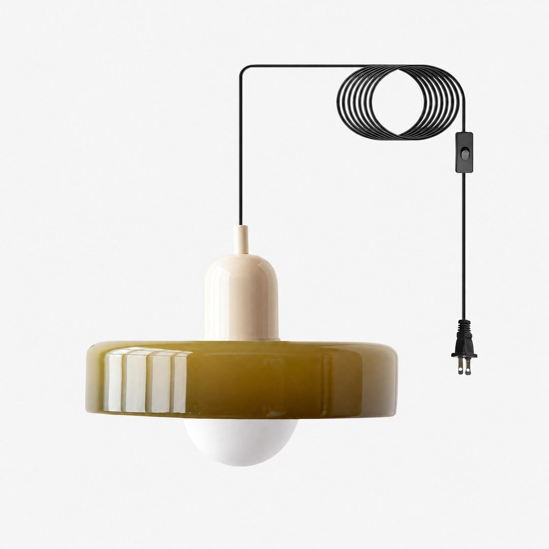Bauhaus Colorful Glass Plug-In Pendant Light