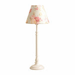 Load image into Gallery viewer, Cream floral fabric shade French country metal table lamp