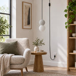 Load image into Gallery viewer, Textured Stone And Glass Plug-In Swag Pendant