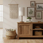 Load image into Gallery viewer, Linbron Wood Base Modern Lamp – Diffused Lighting for Open Living Spaces and Home Offices
