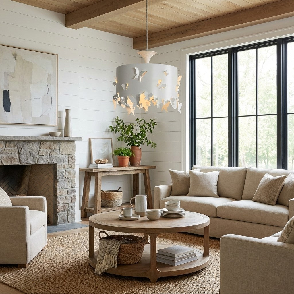 Lampe Suspendue Alaria Design - Suspension Artistique avec Ombre Ambiante pour Salon