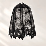 Cargar imagen en el visor de la Galería, Halloween black lace spider and bat lampshade cover
