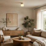Cargar imagen en el visor de la Galería, Natural stone ceiling light above a console and seating corner