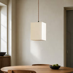 Load image into Gallery viewer, Square Fabric Pendant Lamp with Wood Canopy