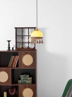 Charger l'image dans la visionneuse de galerie, Tasseled Brass Glass Swag Pendant Light