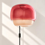 Cargar imagen en el visor de la Galería, Clinco Flower-Shaped Resin Plug-In Wall Lamp with Glass Diffuser for Bedroom Vanity and Reading Nook