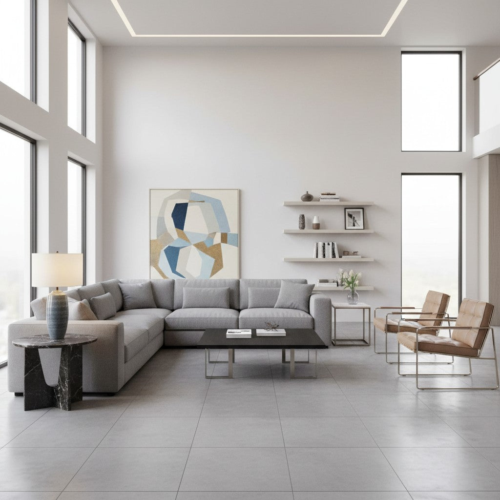 Ceruna Leinen Lampenschirm Keramik Tischlampe – Metallrahmen und Keramikfuß für Beleuchtung im Büro und Zuhause