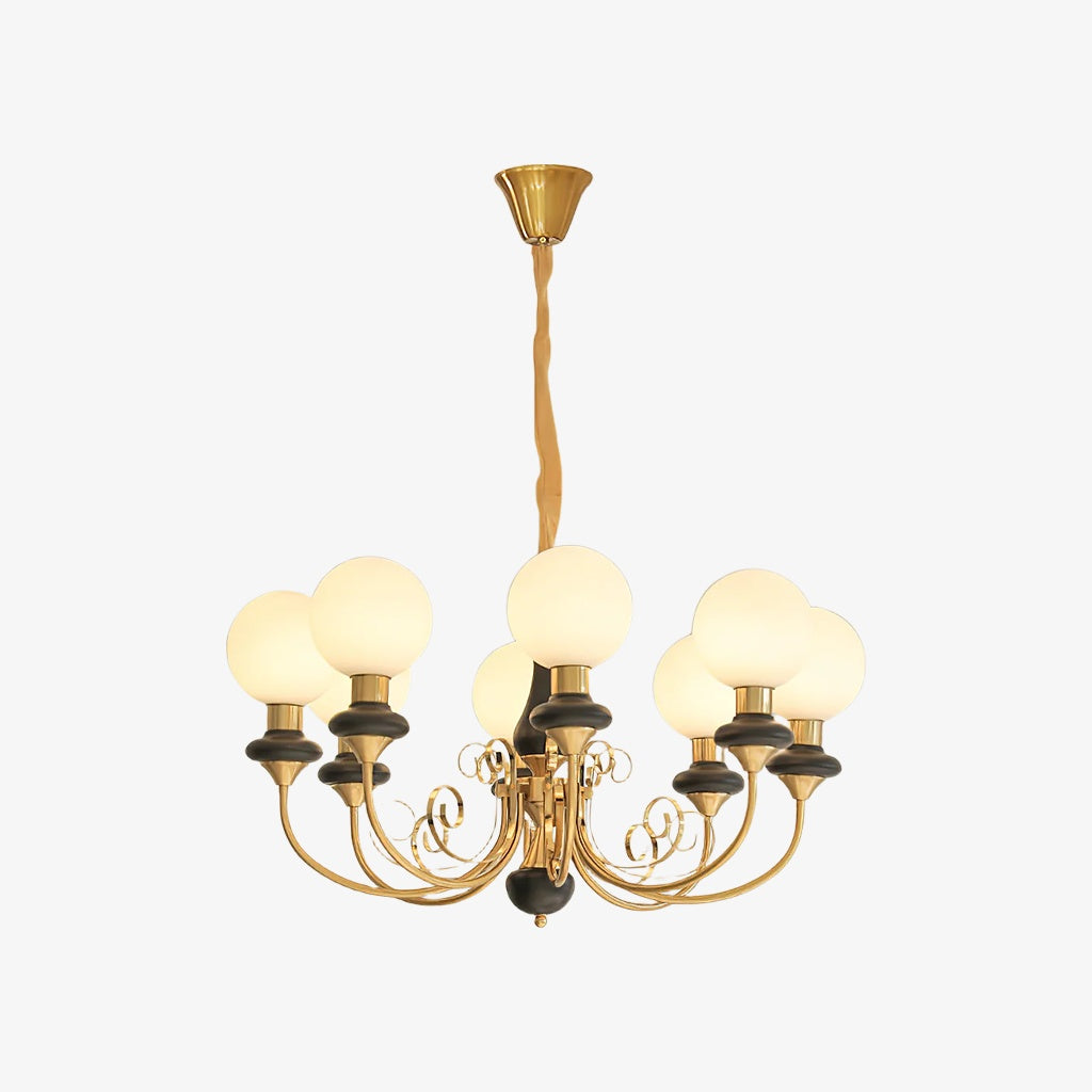 Lustre sphérique en pierre de luxe moderne Radiara, design sculptural en couches pour salon et hall d'entrée