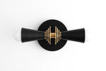 Cargar imagen en el visor de la Galería, Pyralis Cone Art Deco Wall Light - Multi-Directional Sconce for Vanity or Wall
